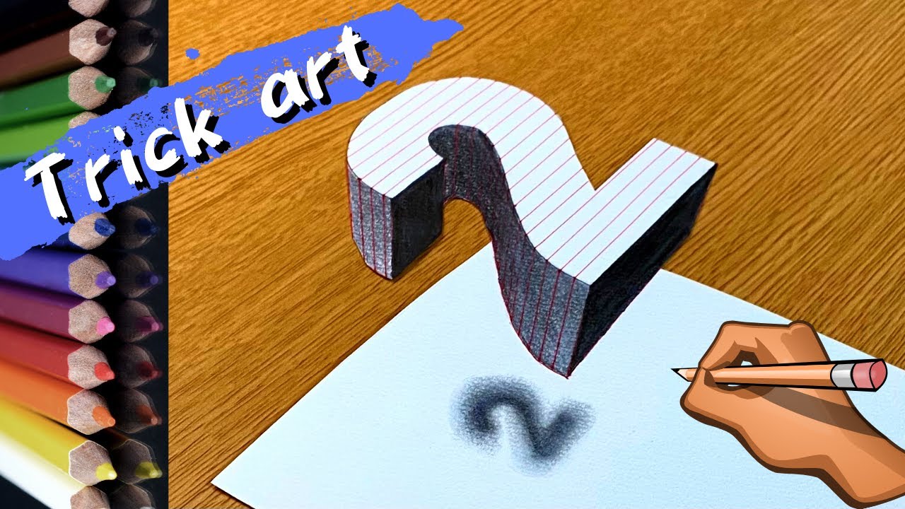 【トリックアート】3D “2” を描いてみた Drawing 3D "2" Trick Art on paper