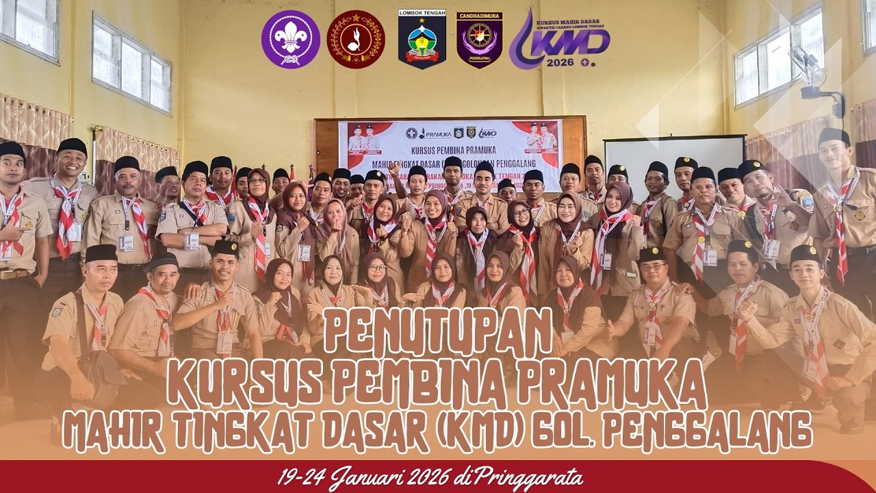Penutupan Kursus Pembina Pramuka Mahir Tingkat Dasar (KMD) Golongan Penggalang Kwartir Pringgarata