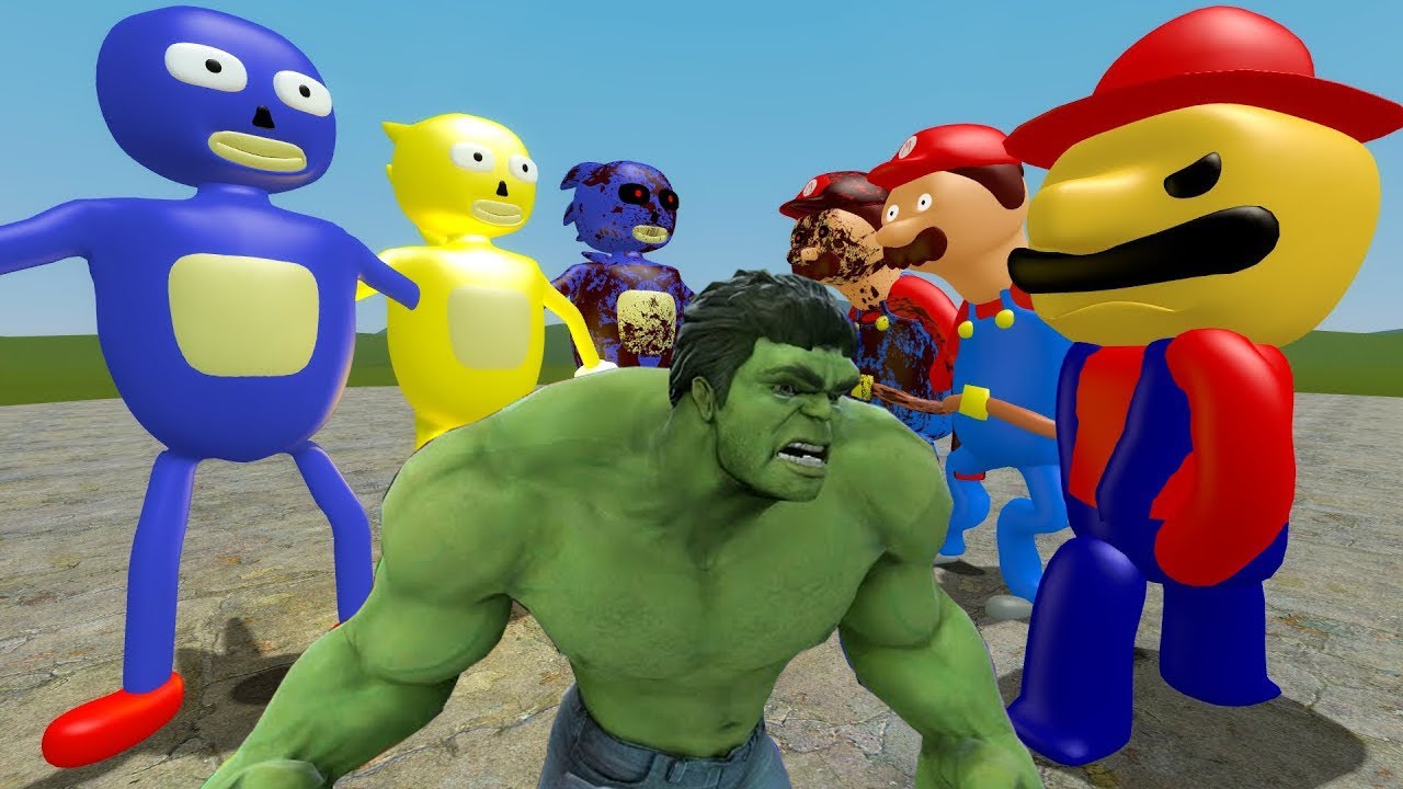 RED HULK VS SUPER MARIO 3DMEME AND FRIEND! SONIC, SUPER SONIC, SONIC EXE  in Garry's Mod