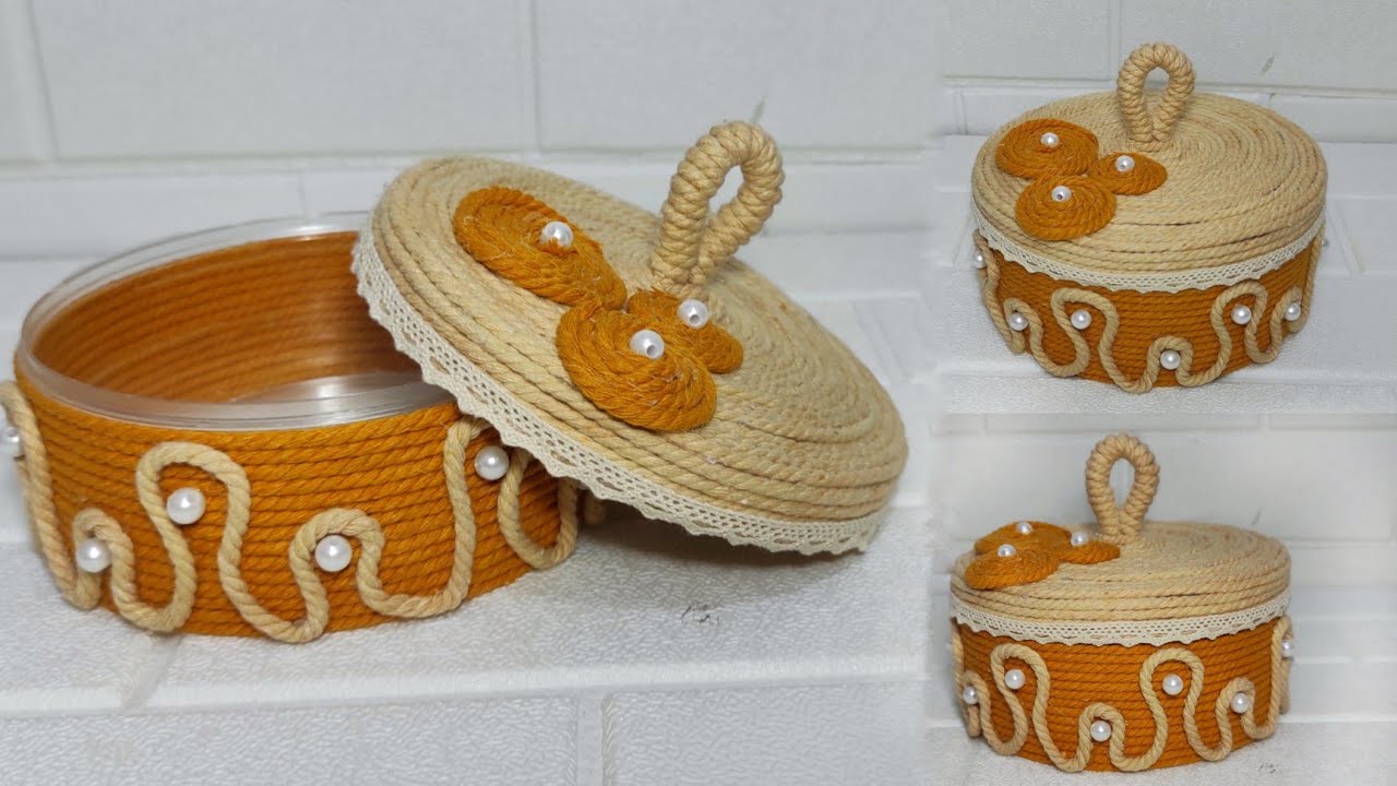 DIY Rope Organizer/ Best waste Ideas  - Menghias Toples untuk lebaran | Mempercantik toples lebaran
