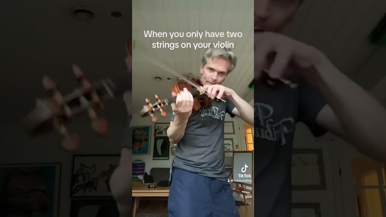 What to do when you only have two strings on your violin. #toxic #britneyspearscover #violin