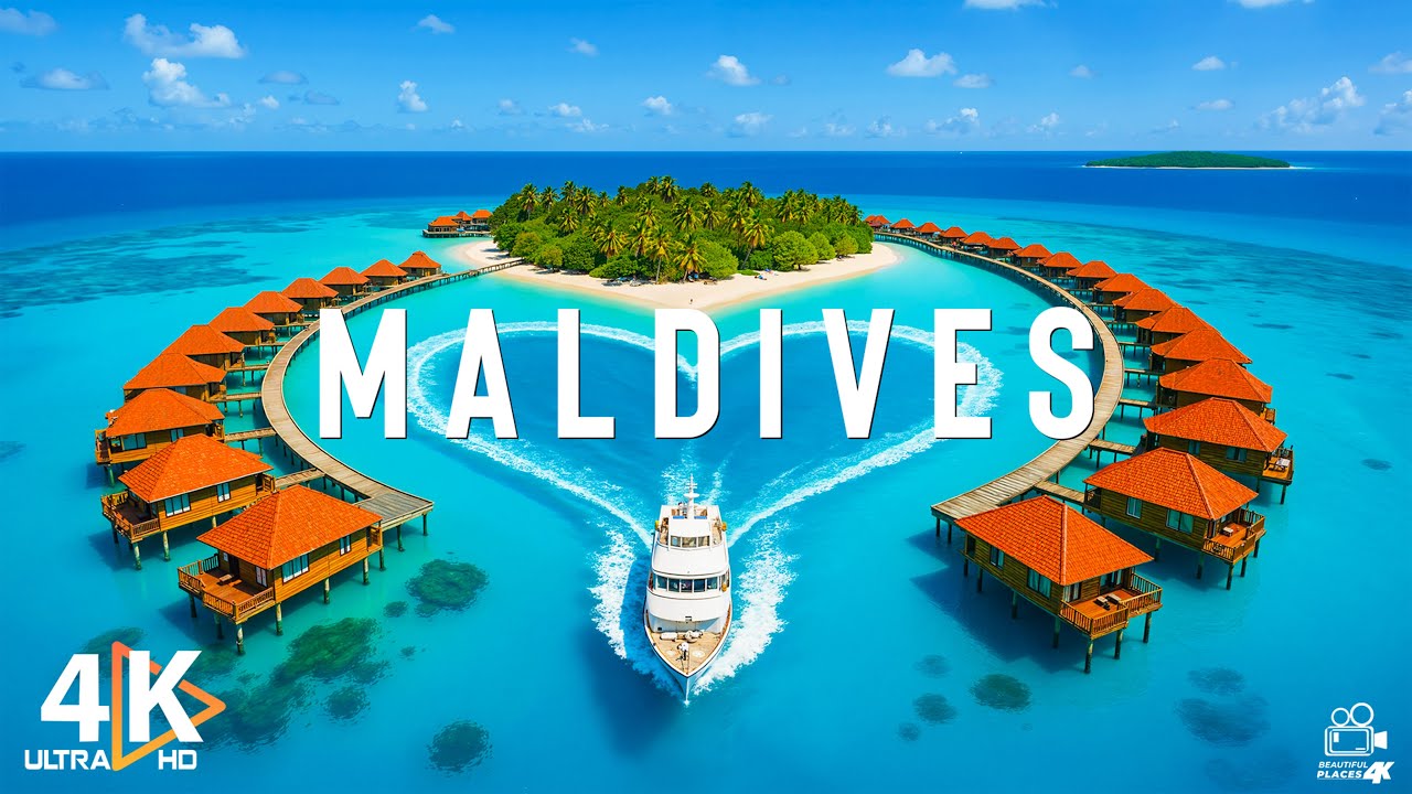 Maldives Islands 4K UHD 🌴 Crystal Blue Waters, White Sands & Tropical Paradise