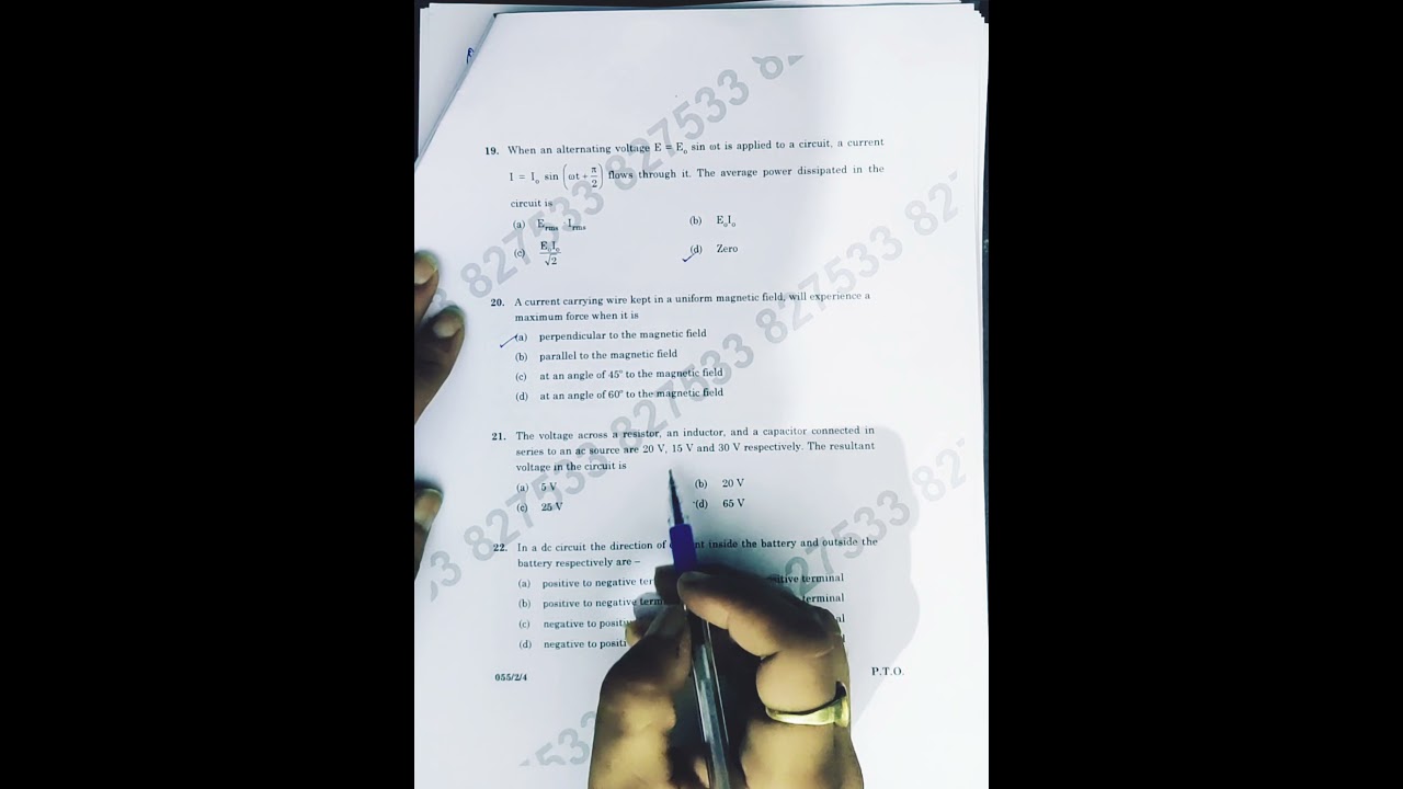 Q21 physics board exam 2021 | solutions