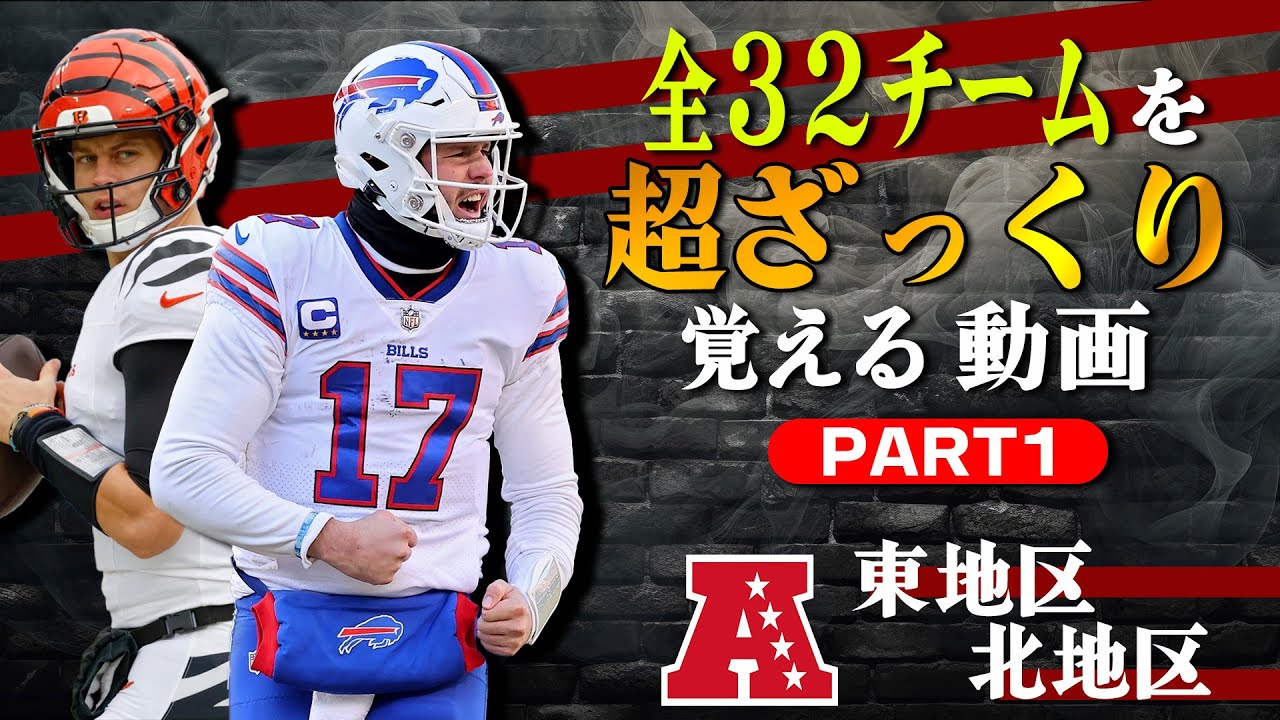 【NFL入門】全３２チームを超ざっくり覚える動画① AFC東地区＆北地区編