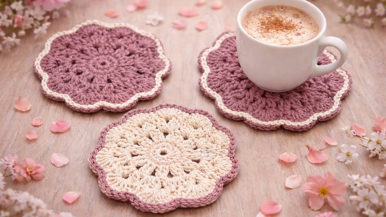 Learn how to crochet this beautiful, simple coaster 😍 