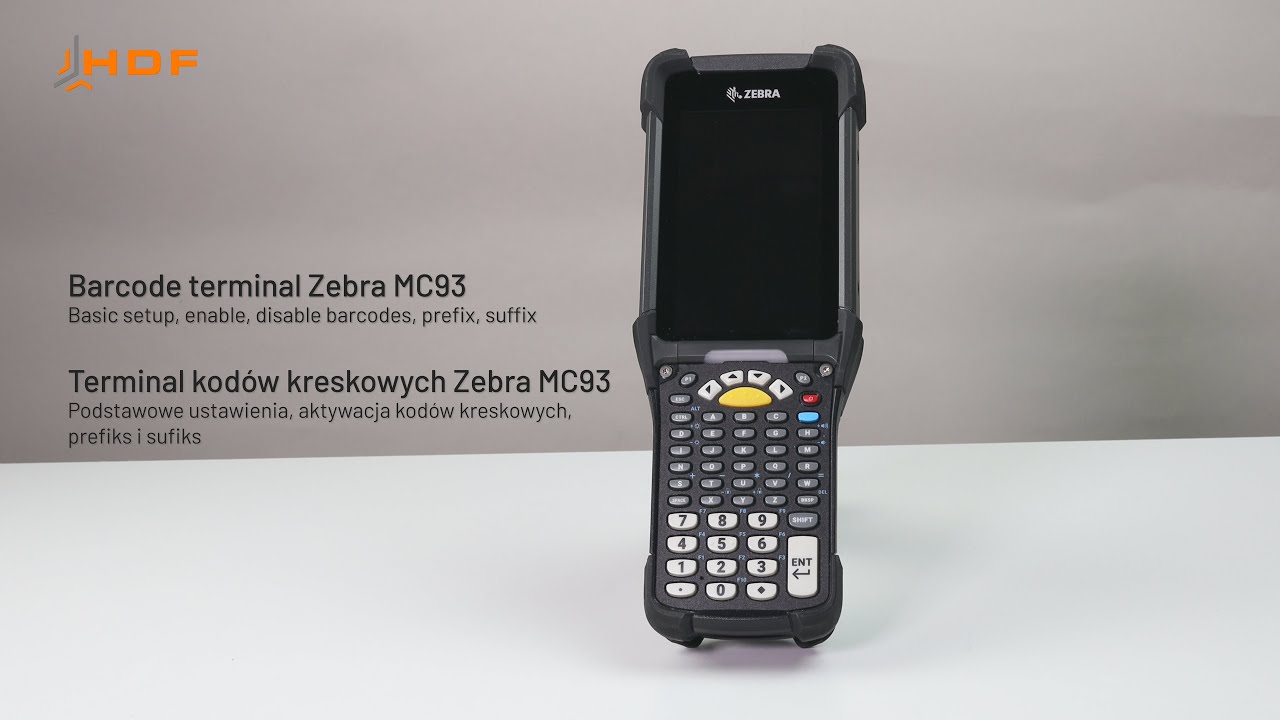 BARCODE TERMINAL ZEBRA MC93 | basic setup, enable disable barcodes, prefix, suffix | ENG | PL