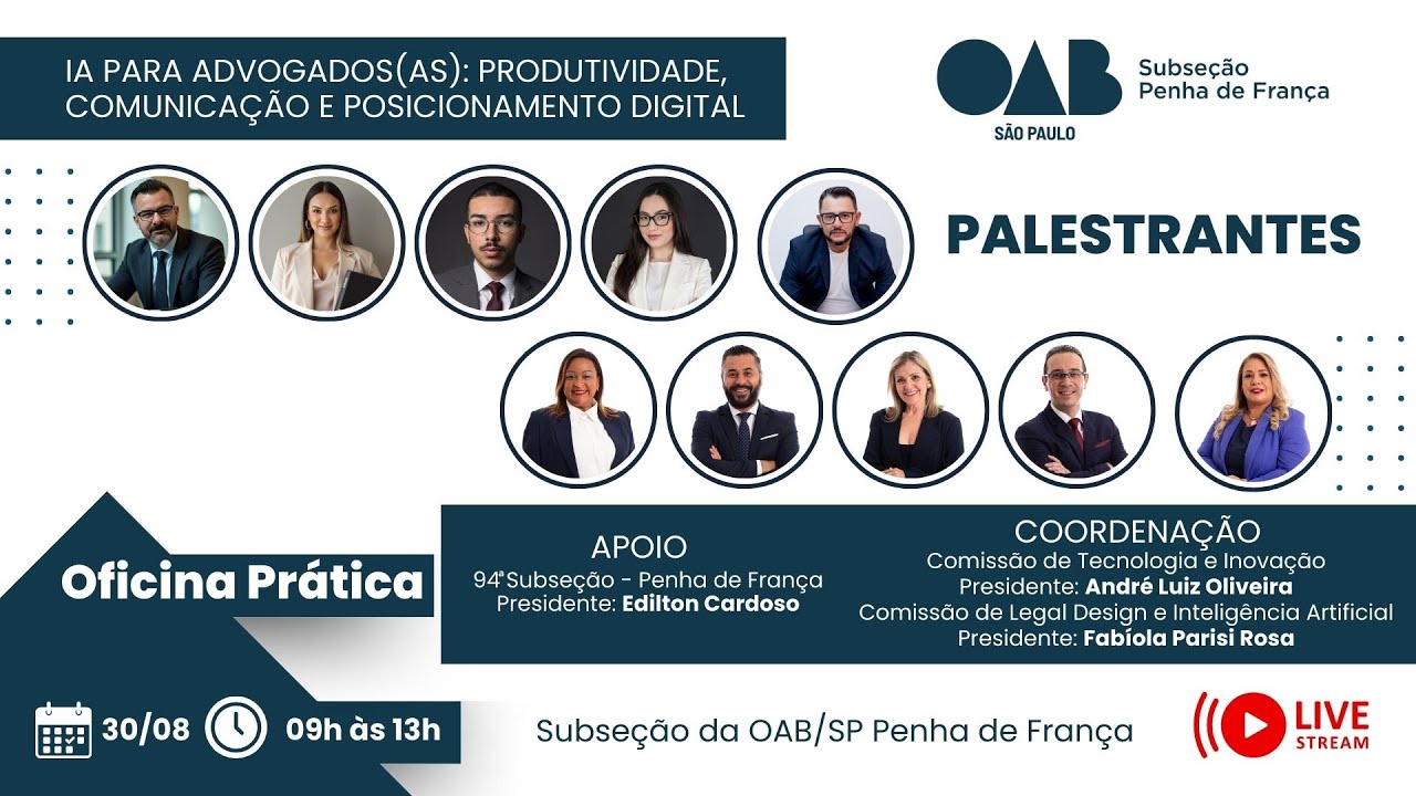 IA para Advogados(as): produtividade, comunicação e posicionamento digital – Oficina on-line