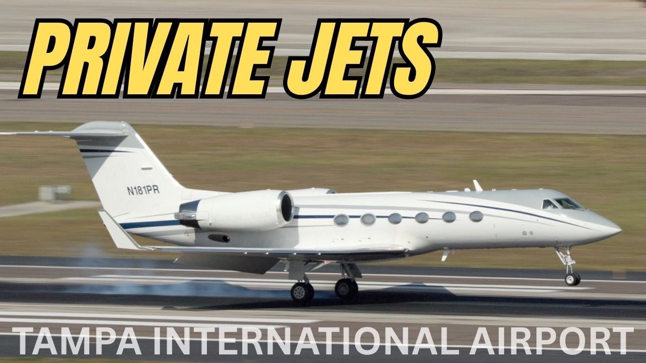 Private Jets in Action! Plane Spotting at Tampa Airport Runway 19L