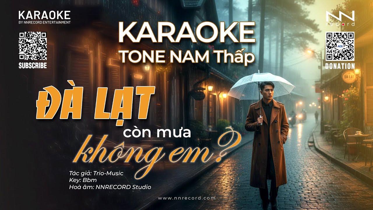 KARAOKE - ĐÀ LẠT CÒN MƯA KHÔNG EM - TONE NAM THẤP | Karaoke Beat Chuẩn Dễ Hát