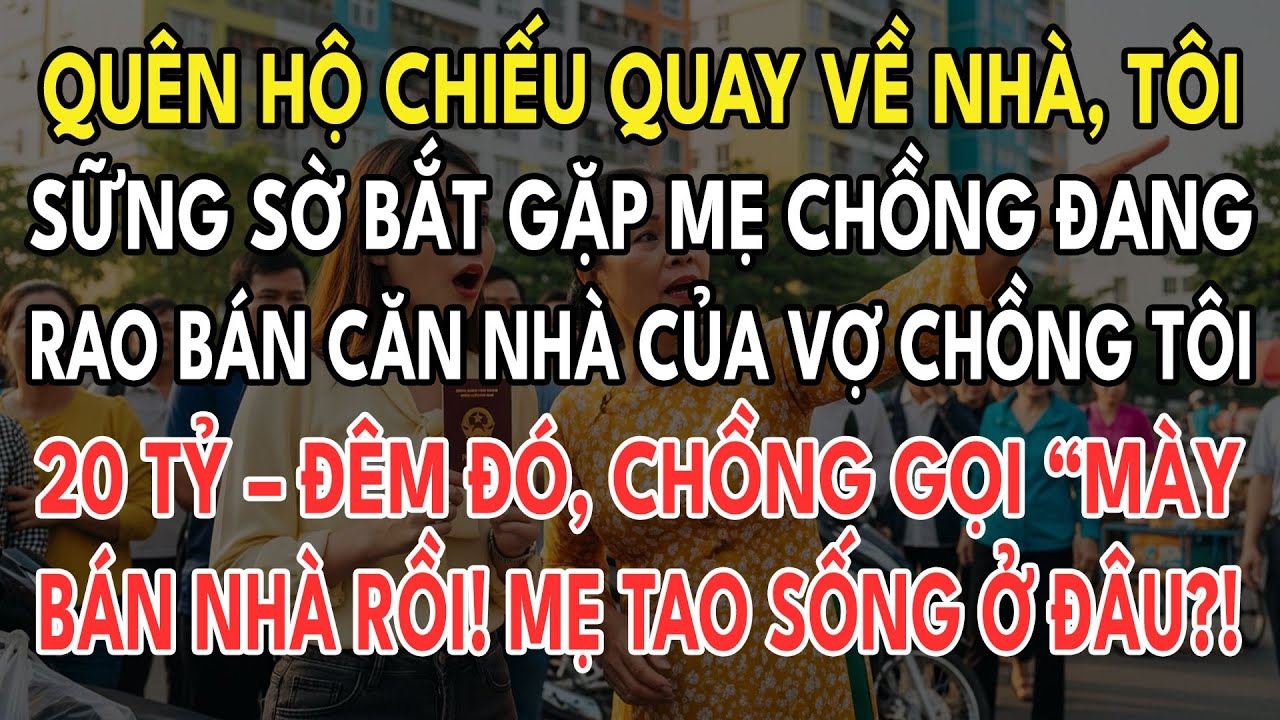 Quên Hộ Chiếu Quay Về Nhà, Tôi Sững Sờ Bắt Gặp Mẹ Chồng Và Chồng Âm Thầm Rao Bán Nhà Của Tôi 20 Tỷ