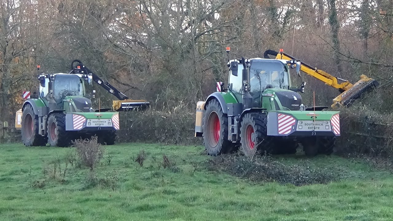 Tandem Hedge Cutting with two Fendt 720s and McConnel & Shelbourne Reynolds - Hedge Cutting 2022