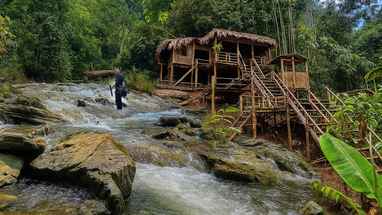 Full Video: I built a farm with bamboo houses in 1 year. Life in the wild