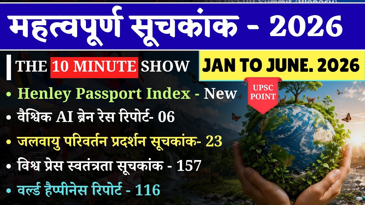 10 min show । Index 2025-26 | सूचकांक 2025-26 | June 2026 Updated । SSC CGL । UP POLICE