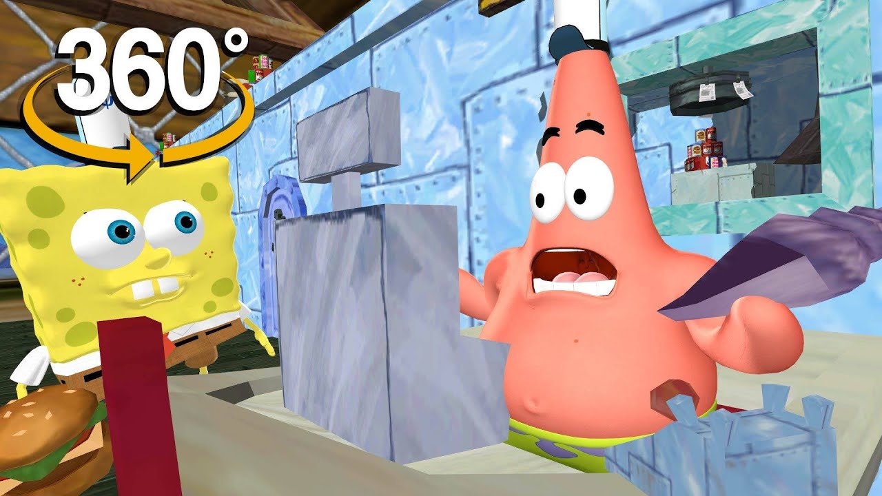 Spongebob Squarepants! - 360&deg; Is this the Krusty Krab? NO,THIS IS PATRICK! (3D VR Game Experience!)