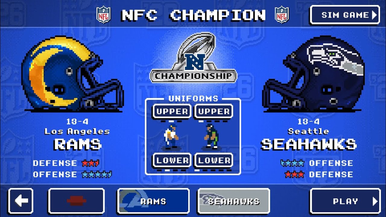 NFL Retro Bowl 26: NFC Champion: Los Angeles Rams VS Seattle Seahawks #nfl 