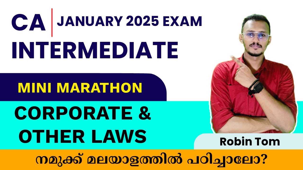 60+ Marks in JUST 1 Day with CA INTER CORPORATE LAW Rapid Revision In Malayalam