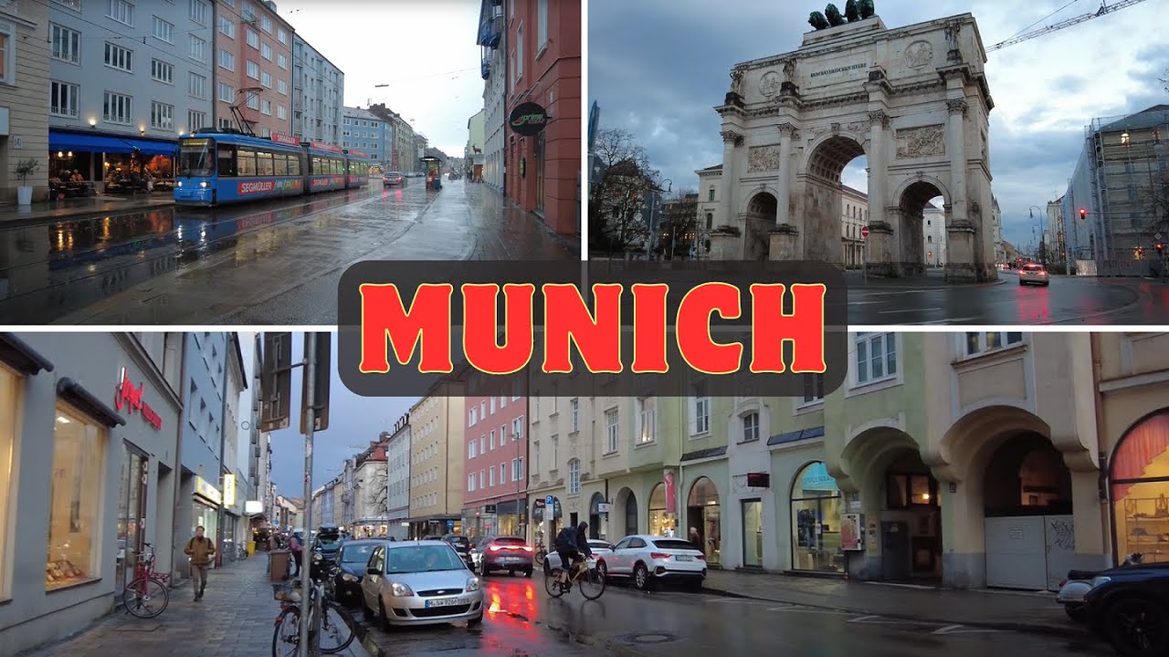 Walking from Maxvorstadt to Schwabing-West neighborhoods in Munich [4k Ultra HD 60fps ]