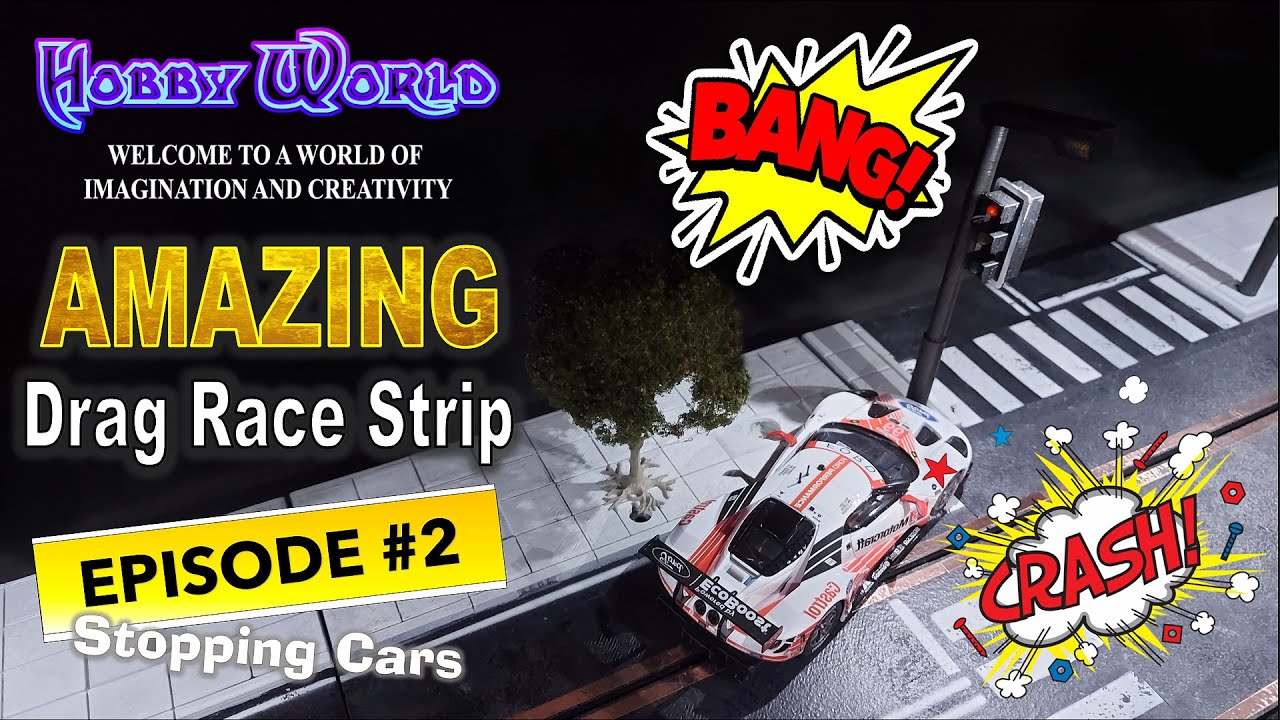 Amazing Drag Race Strip - PART #2 - Stopping High Speed Slot Cars [3D Printed Slot Car Track (DIY)]
