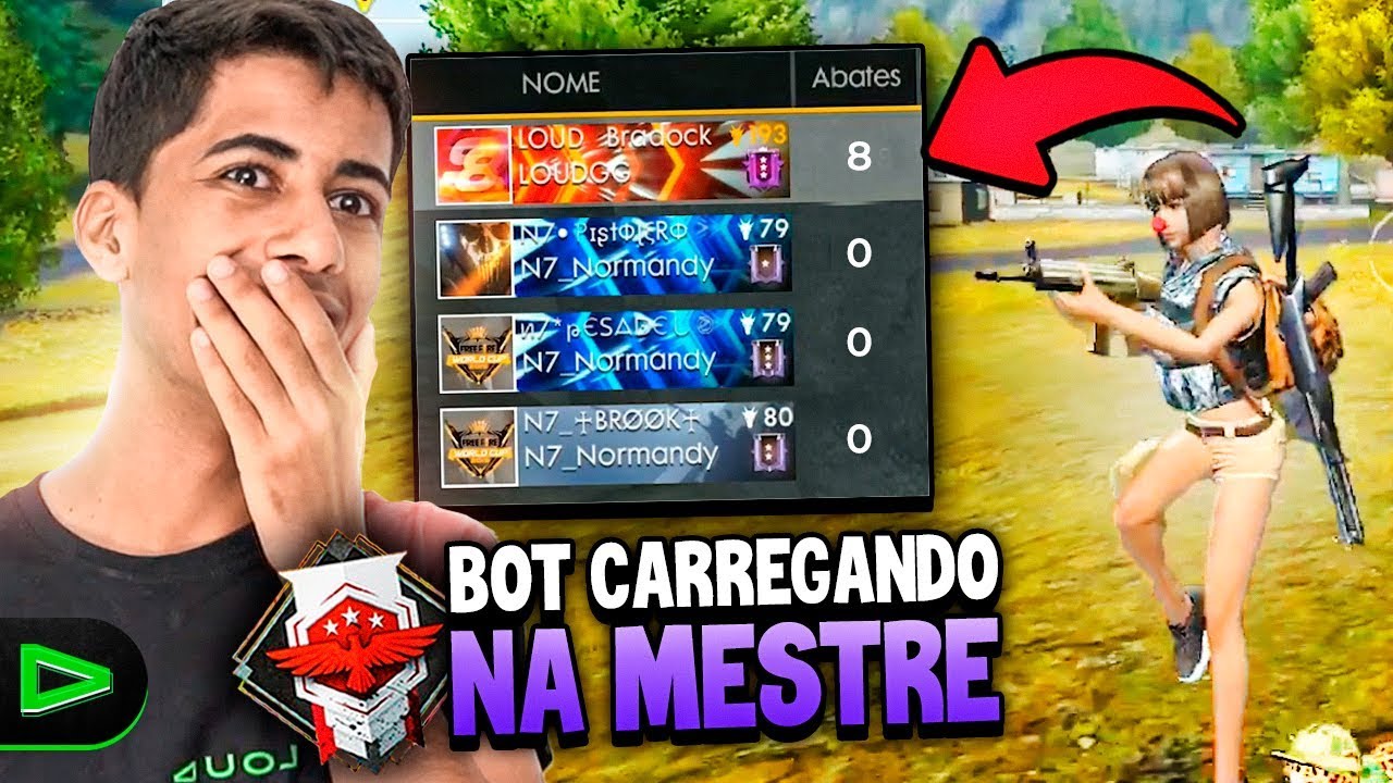 FINGI DE BOT NA RANQUEADA MESTRE COM ALEATORIOS NO FREE FIRE
