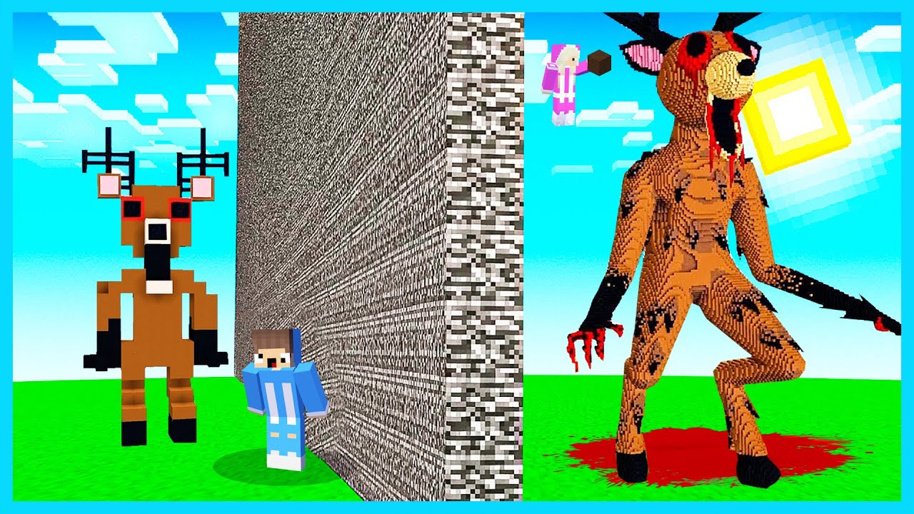 MIPAN & ZUZUZU TANTANGAN BUAT PATUNG MONSTER RUSA 99 MALAM DI MINECRAFT!