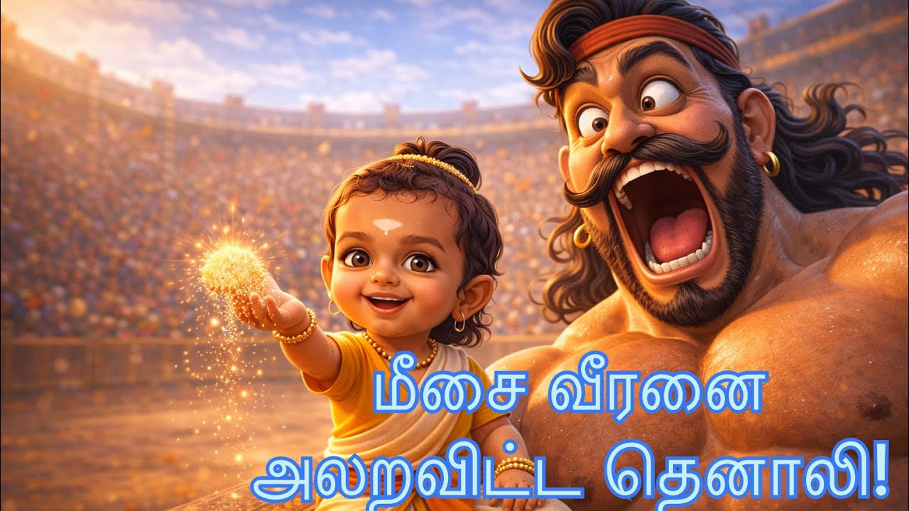 மீசை வீரனை அலறவிட்ட தெனாலி! | 😂 | Tenali Raman & The Big Wrestler | Tamil Moral Story