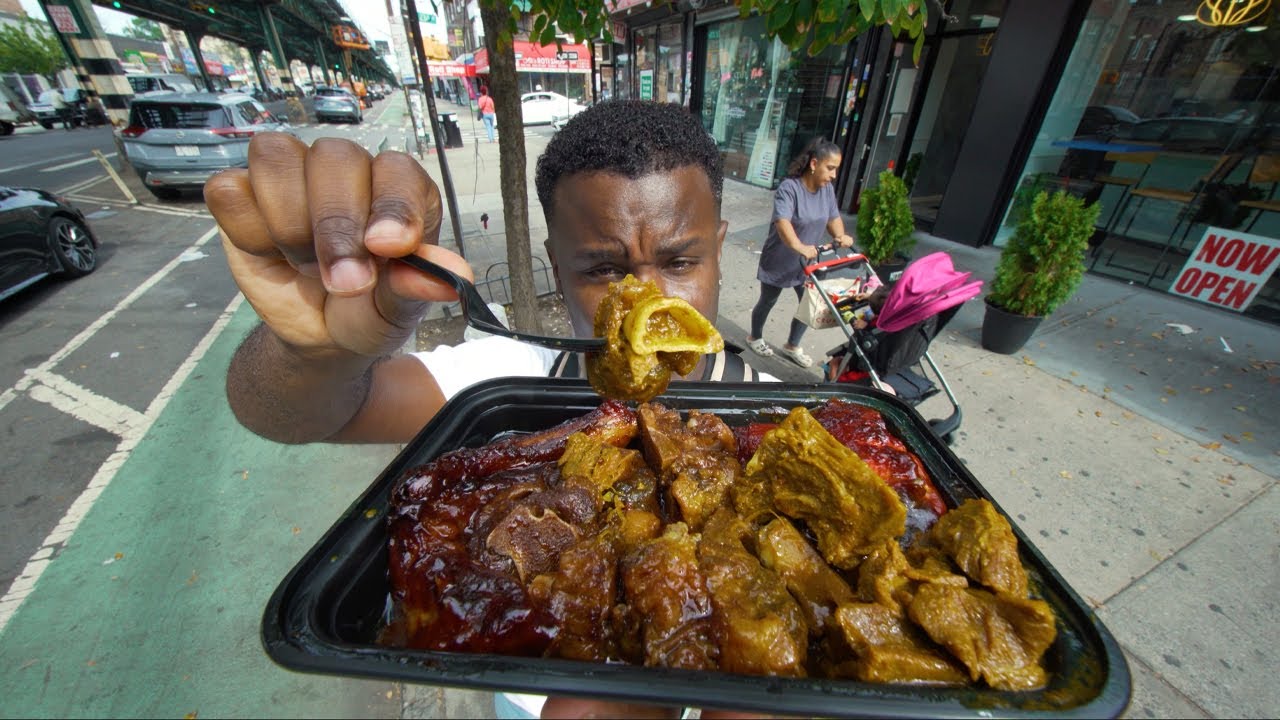 The Bronx Knows Jamaican Food 🇯🇲 NYC’s VIRAL Oxtail & Curry Goat Meat Plate!