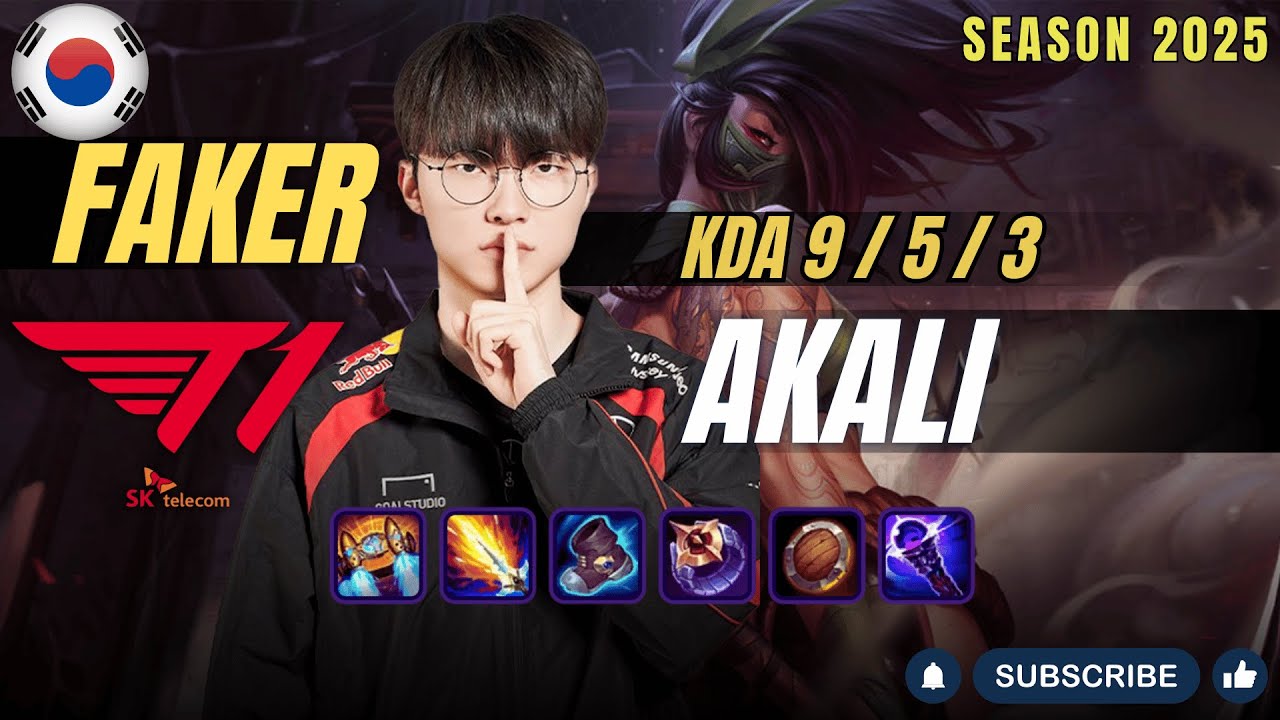 T1 Faker AKALI vs GALIO Mid - Patch 25.24 KR Ranked | lolrec