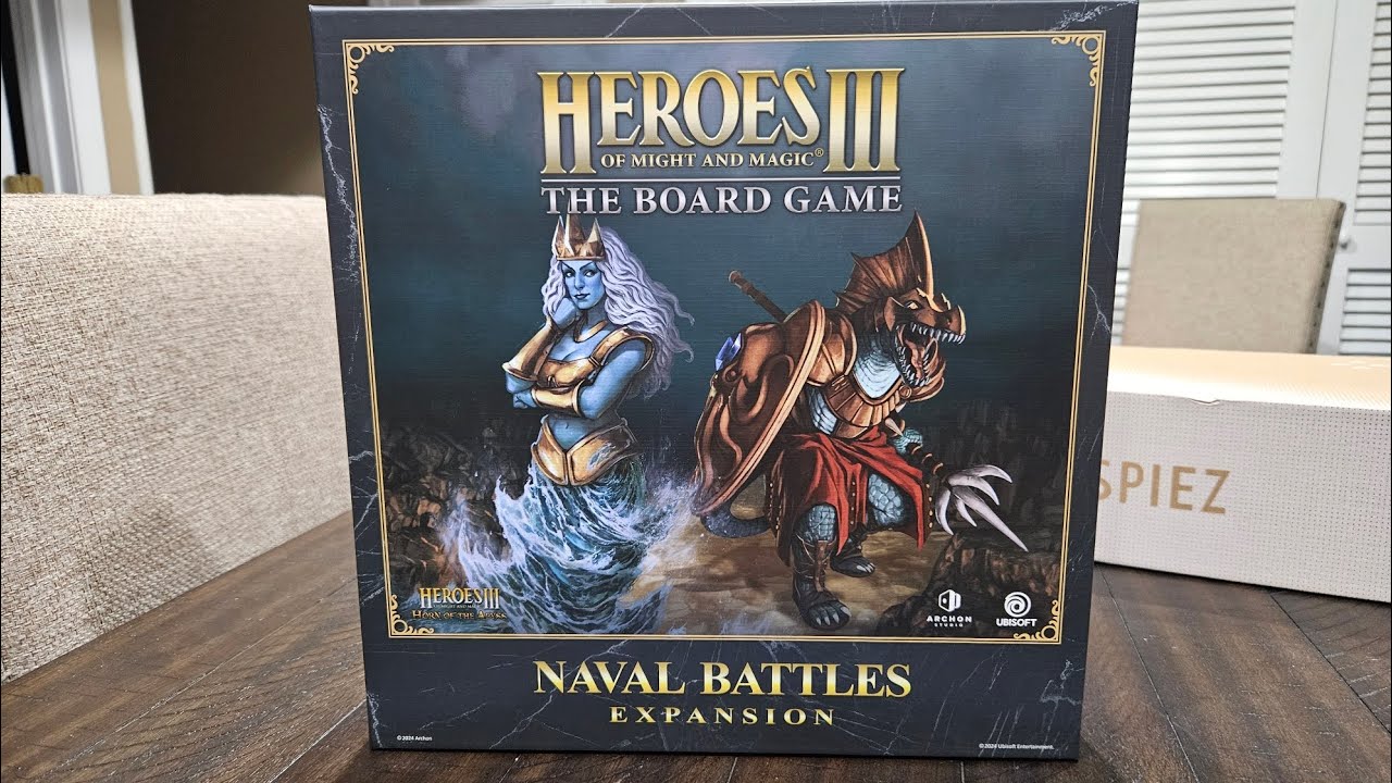 Heroes of Might and Magic III: The Board Game Naval Battles Expansion Unboxing and New Rules.