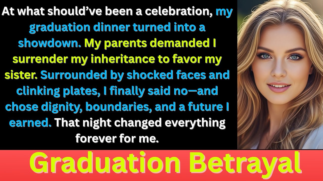 At My Graduation Diner, My Parents Demanded I Give Up My Inheritance To My Sister. I Refused...