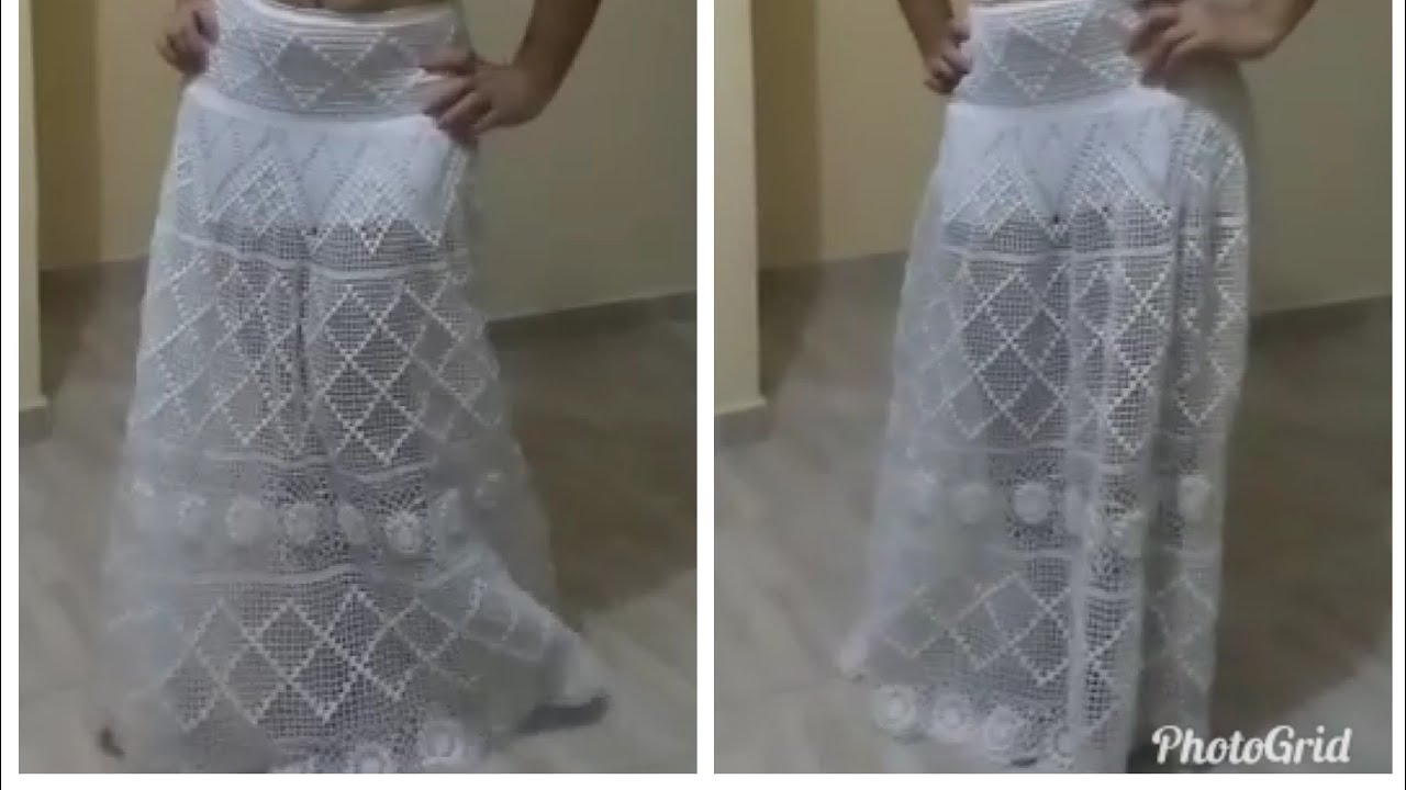 Saia longa de crochê Mary Castro Parte 4