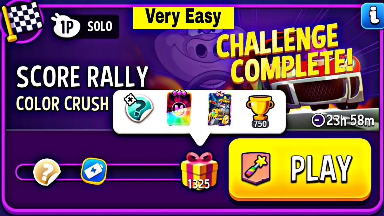 color crush score rally solo challenge | match masters | very easy challenge | color crush | 1350