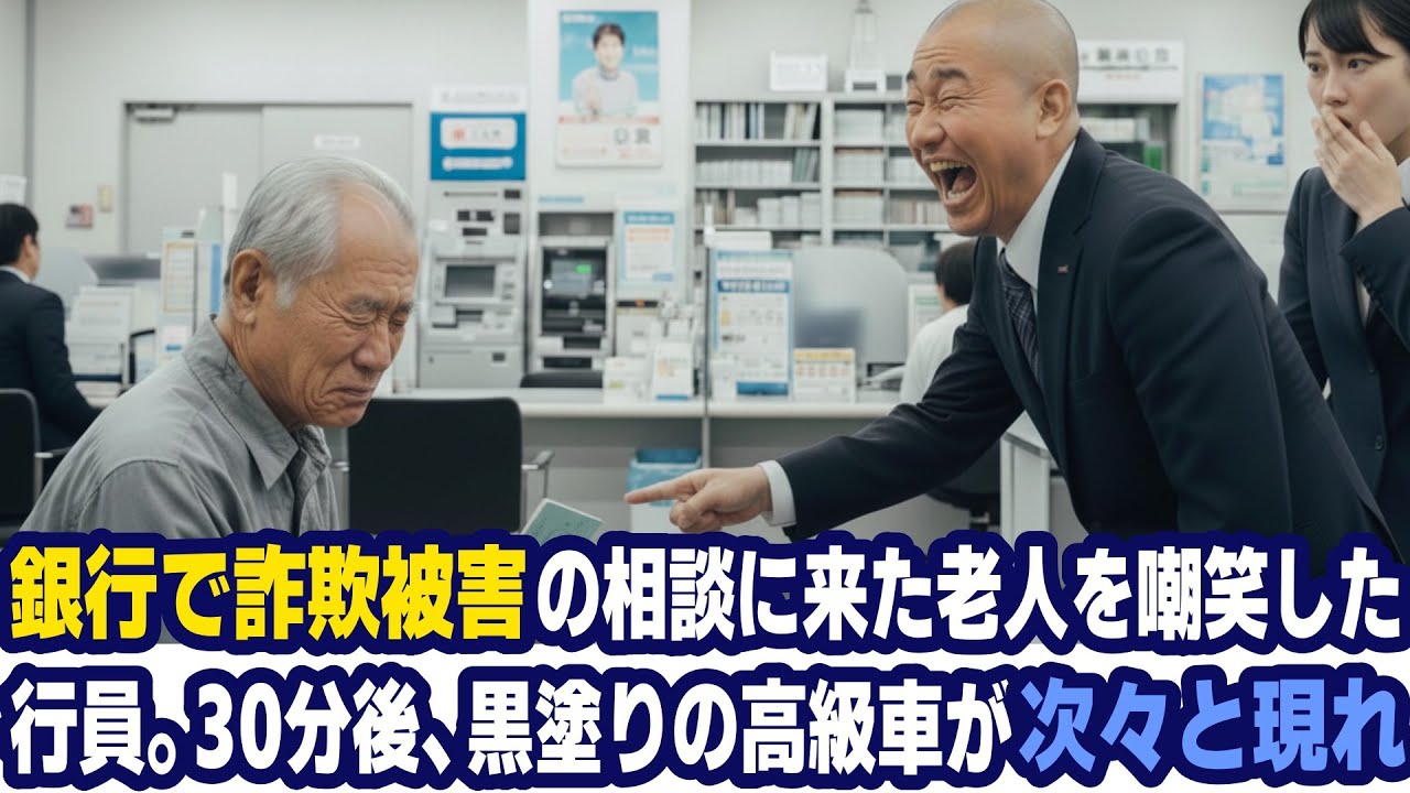 「年齢的に勘違いですよね？」詐欺を疑う老人を鼻で笑ったエリート銀行員。30分後、黒塗りの高級車が次々と並んだ