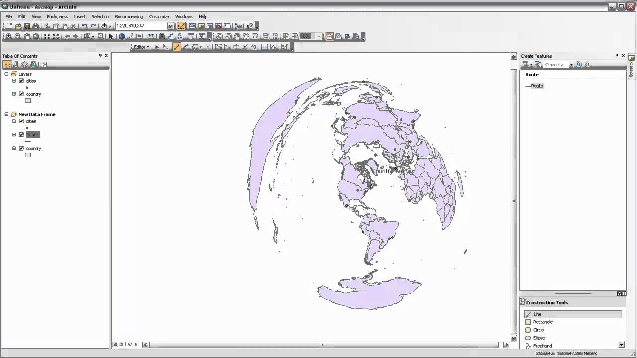 30. Mapping a Great Circle Route in ArcMap