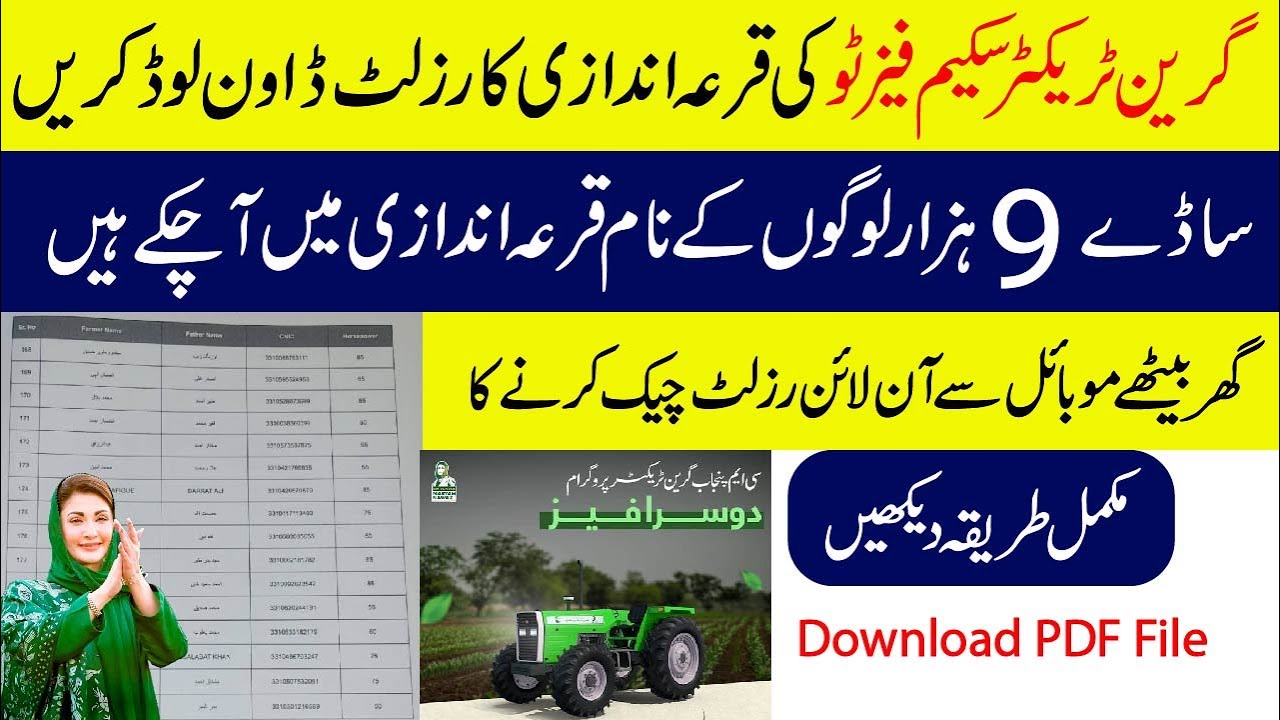 Green Tractor Scheme Punjab 2025 Phase 2 Result Announced | How to Verify Application by CNIC