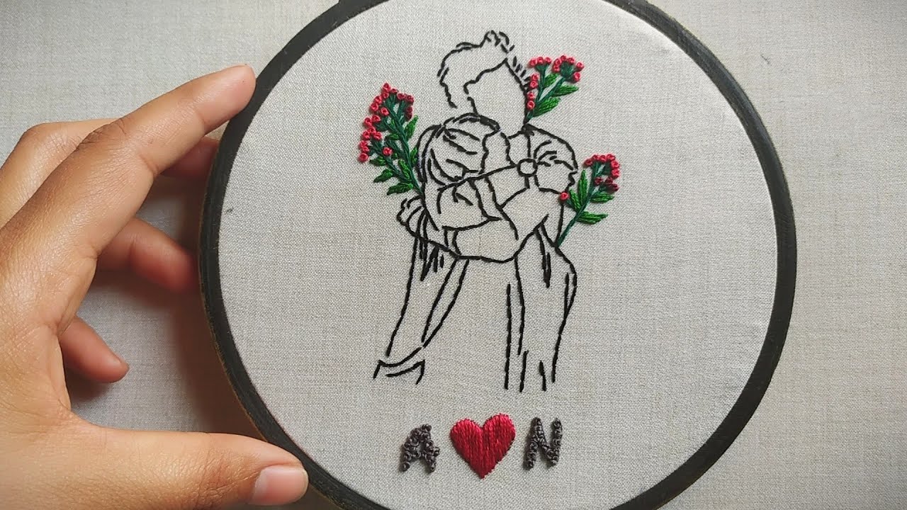 Couple love Embroidery video || Embroidery For Beginners || Let's Explore