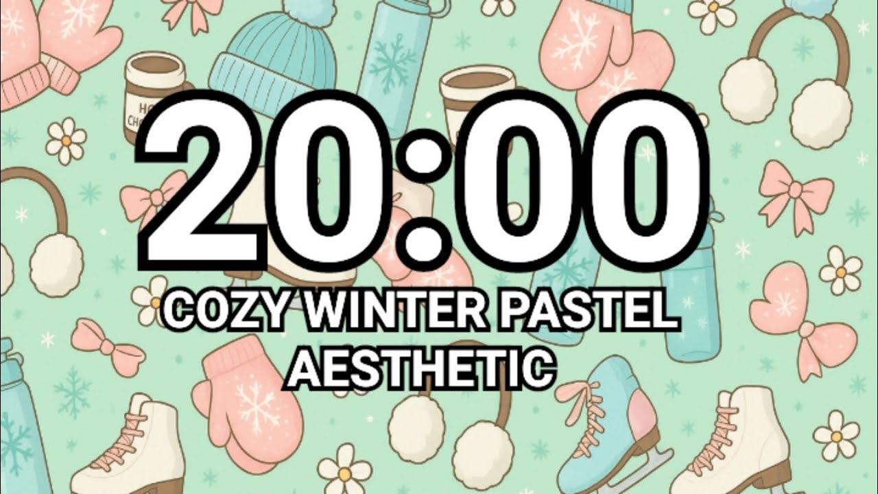 ✨ 20-Minute Cozy Winter Timer &ndash; Soft Pastel Snowy Countdown for Focus & Study