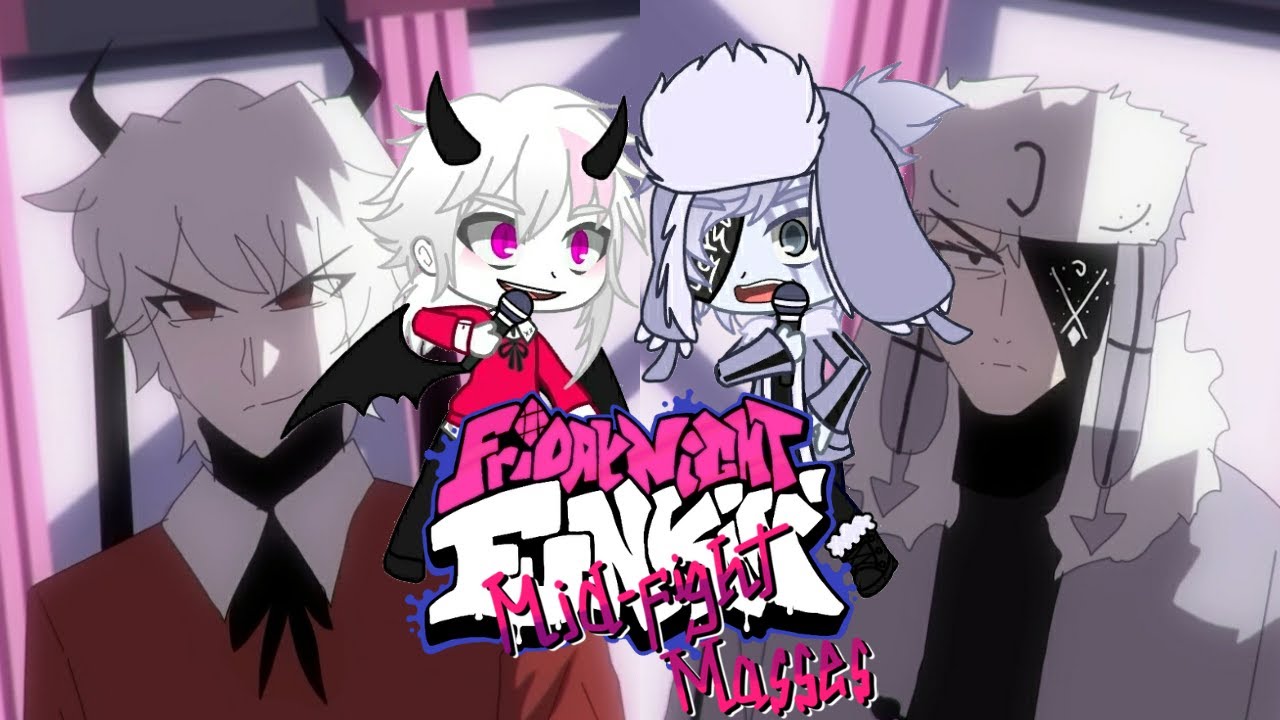 Mid Fight Masses reacts to Crimsong but it's Anime // FNF // Gacha Club