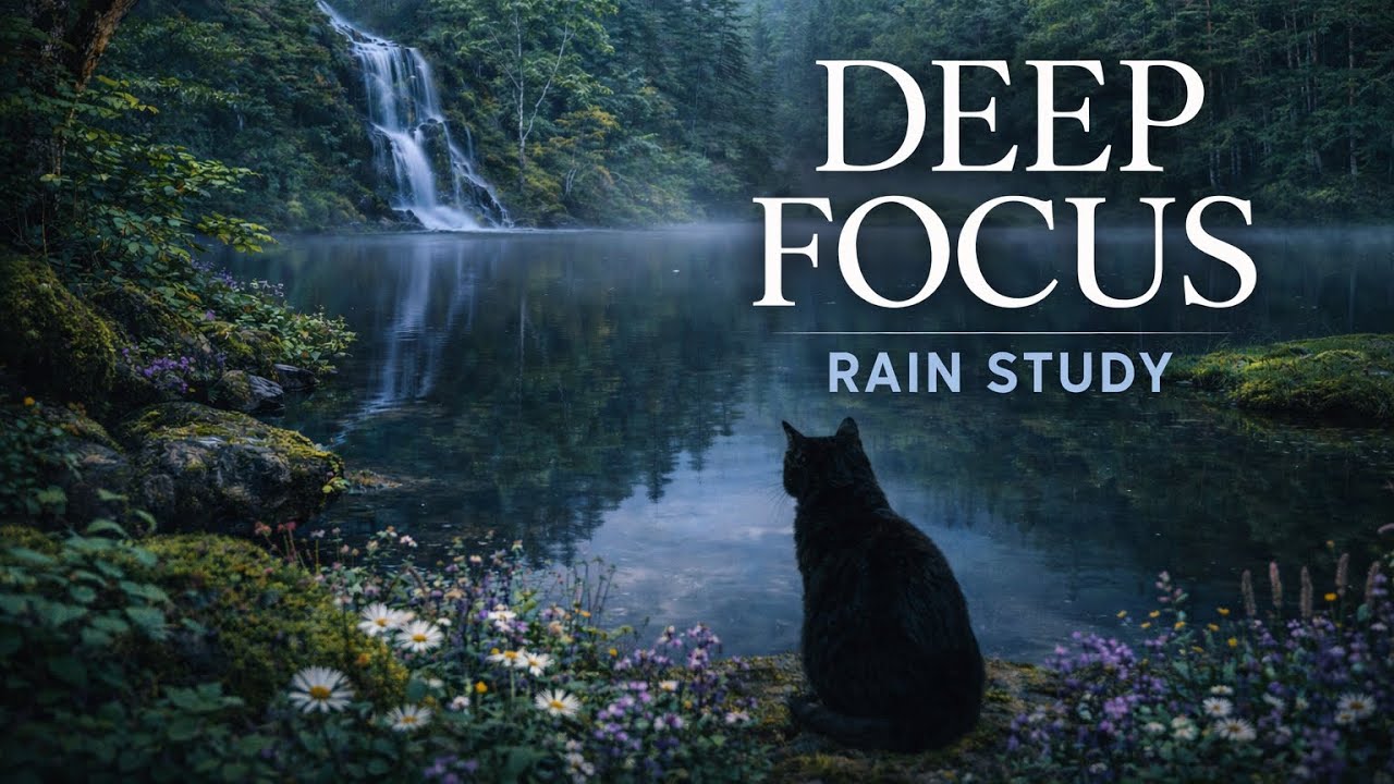 Rain Sounds for Focus 🐈‍⬛ Deep Work & Study | 1 Hours
