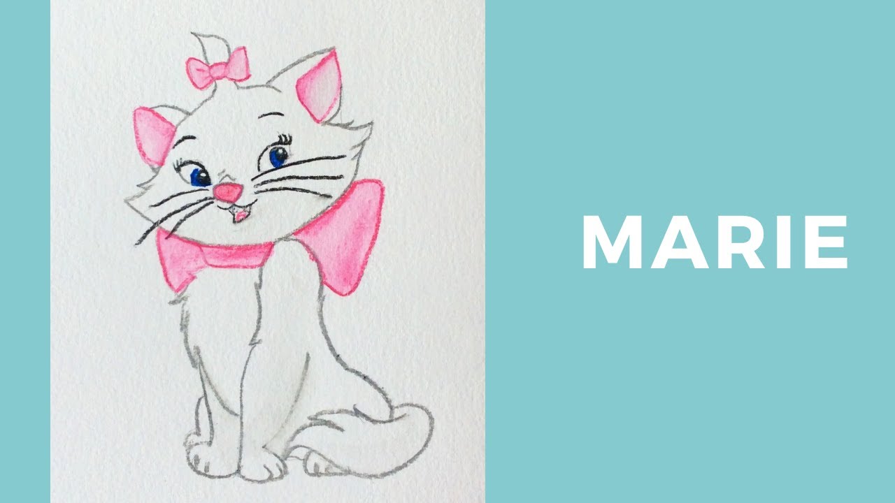 How to draw and paint Marie from Aristocats