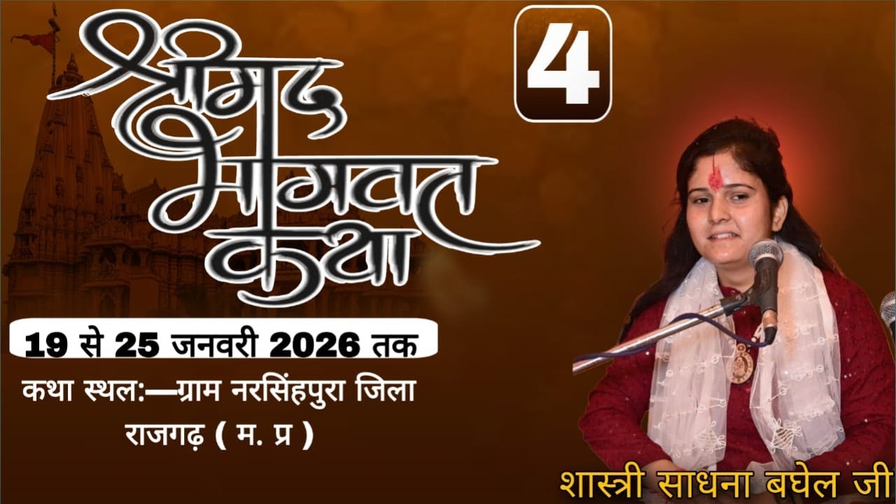 DAY4|श्रीमद्रभागवत कथा लाइव प्रसारण |देवी साधना बघेल जी|कथा स्थल- ग्रामनरसिंहपुरा जिला राजगढ़ म0प्र