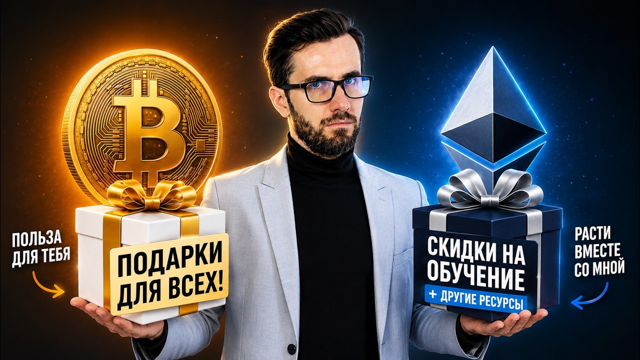 Смотрим Биткоин и Эфириум. Раздаю подарки на свой ДР