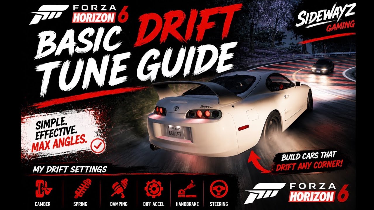 How to Tune ANY RWD Car for Drifting in FH6 🔧 📈 #forzahorizon6 #drifting #racing #fh6 #drift 