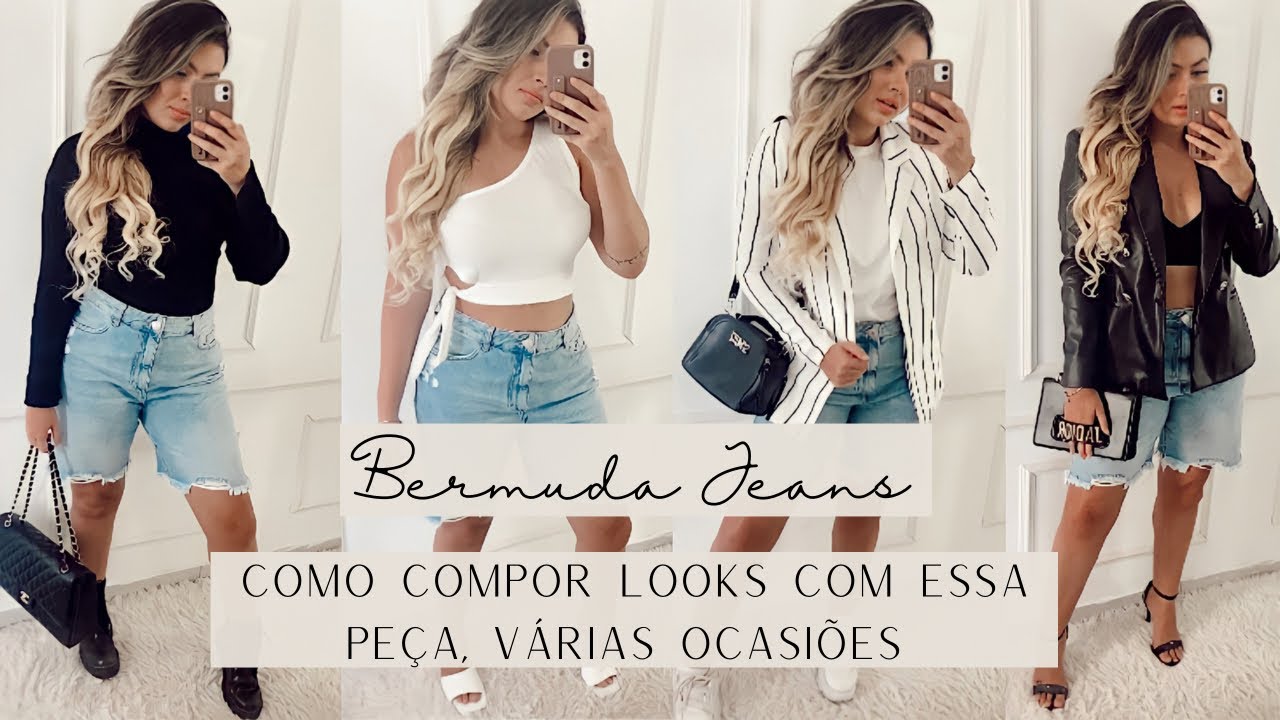 LOOKS COM BERMUDA JEANS | SAMARA TEMOTEO