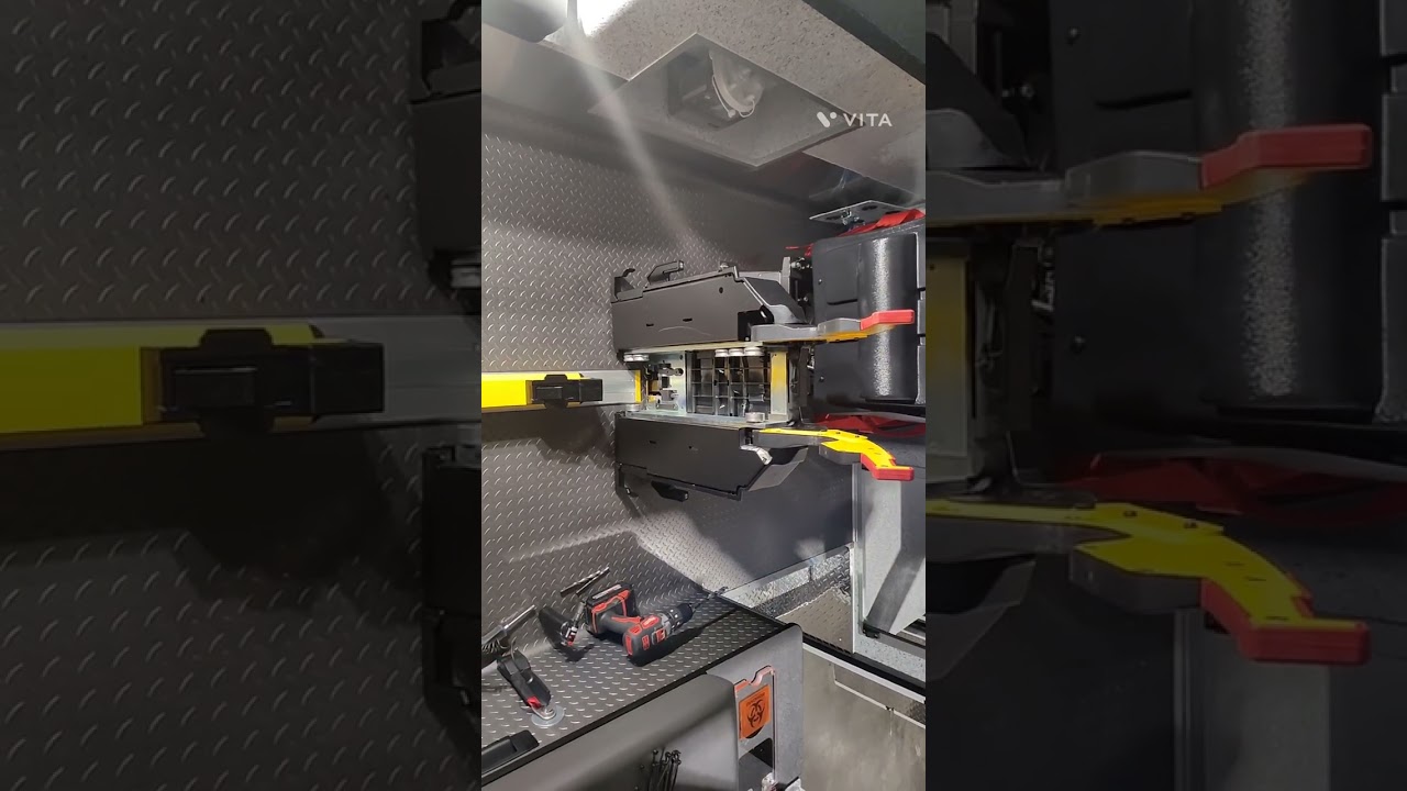 Stryker power-load Cot fastener system installation.