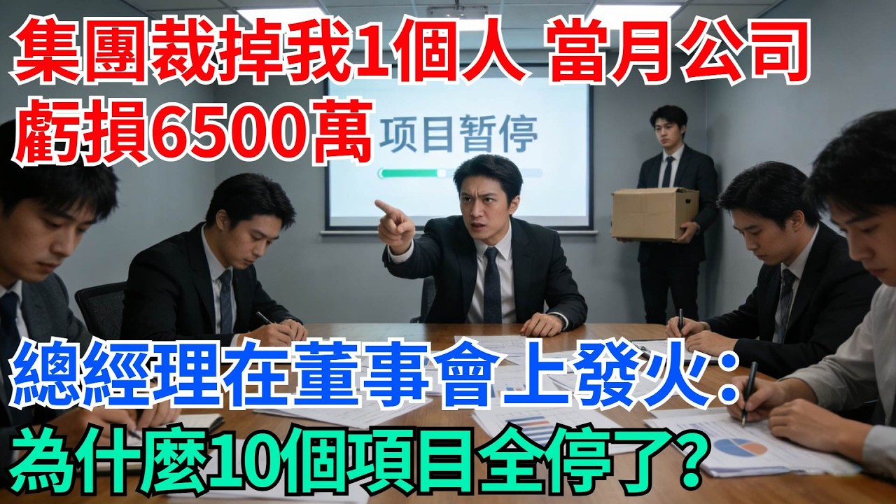 集團裁掉我1個人，當月公司虧損6500萬，總經理在董事會上發火：誰能告訴我，為什麼10個項目全停了【奇趣天下】#職場逆襲#職場智慧#爽文職場#工作日常#完結爽文