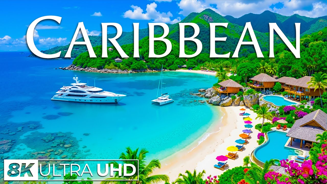 🌴 Caribbean 8K UHD | Endless Turquoise & Island Dreams – White Sands, Crystal Seas & Tropical Calm