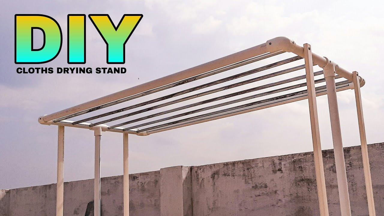 DIY: How to make clothes drying stand with PVC pipe