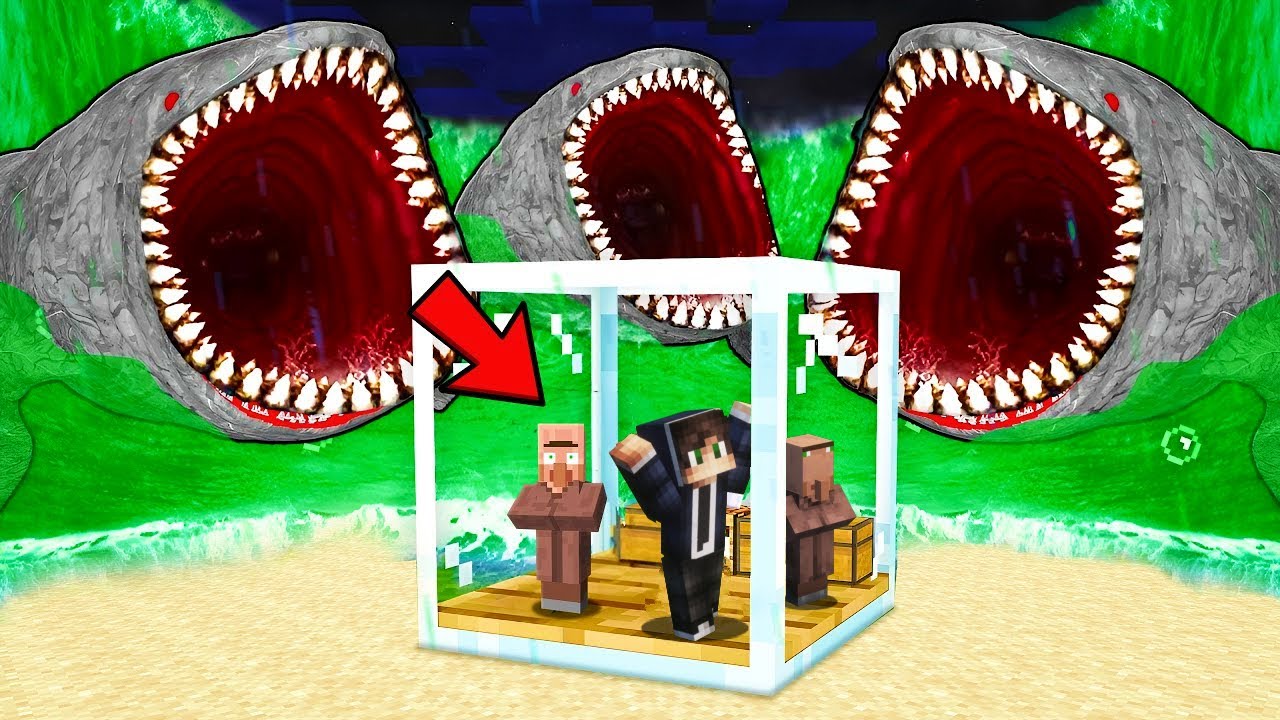 NAPRAVILI SMO STAKLENI BUNKER PROTIV AJKULIN TSUNAMI U MINECRAFTU..