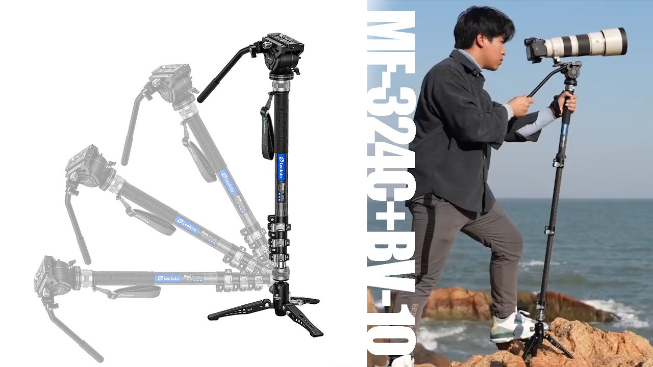 Leofoto MF-324C+BV-10 CF video monopod kit