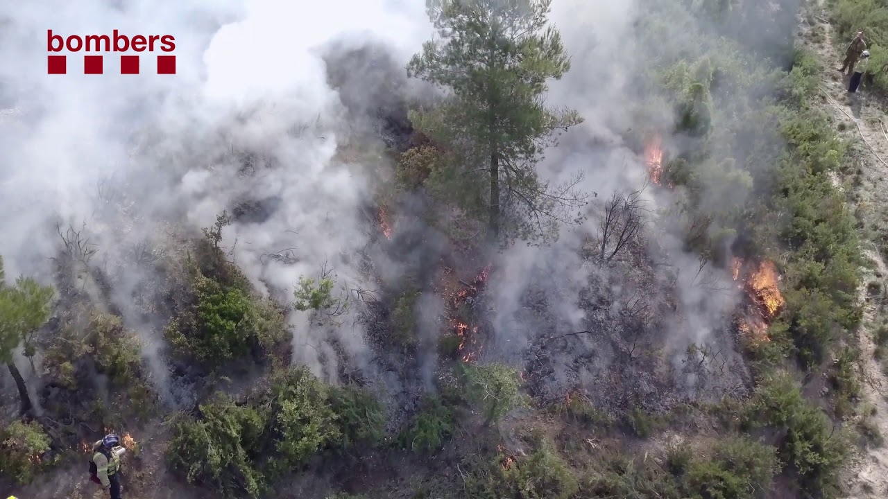 Crema Prescrita  a Montserrat 30/06/2018. Bombers de la Generalitat